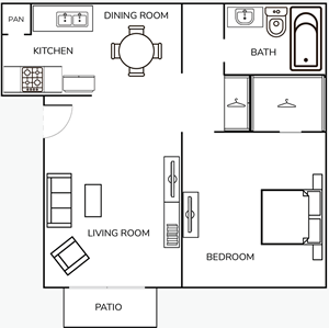 One Bedroom / One Bath - 700 Sq. Ft.*